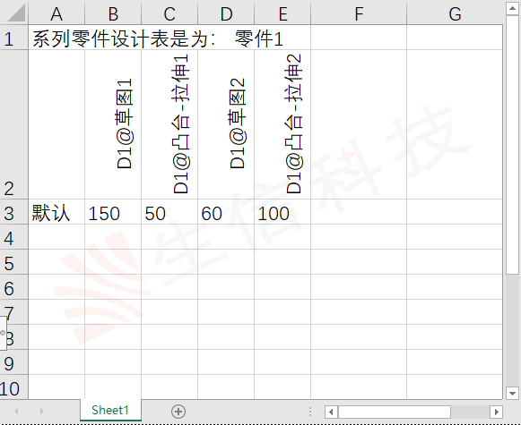 设定系列零件设计表